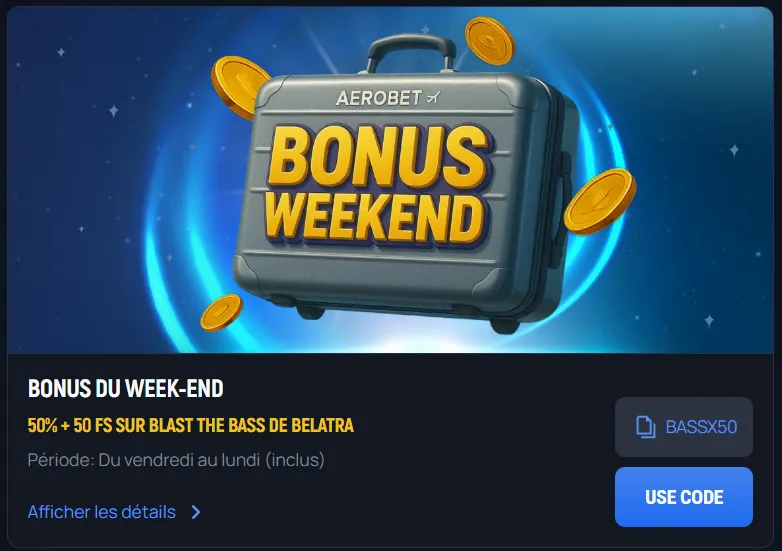 Liste des promotions et offres spéciales de Aerobet Casino